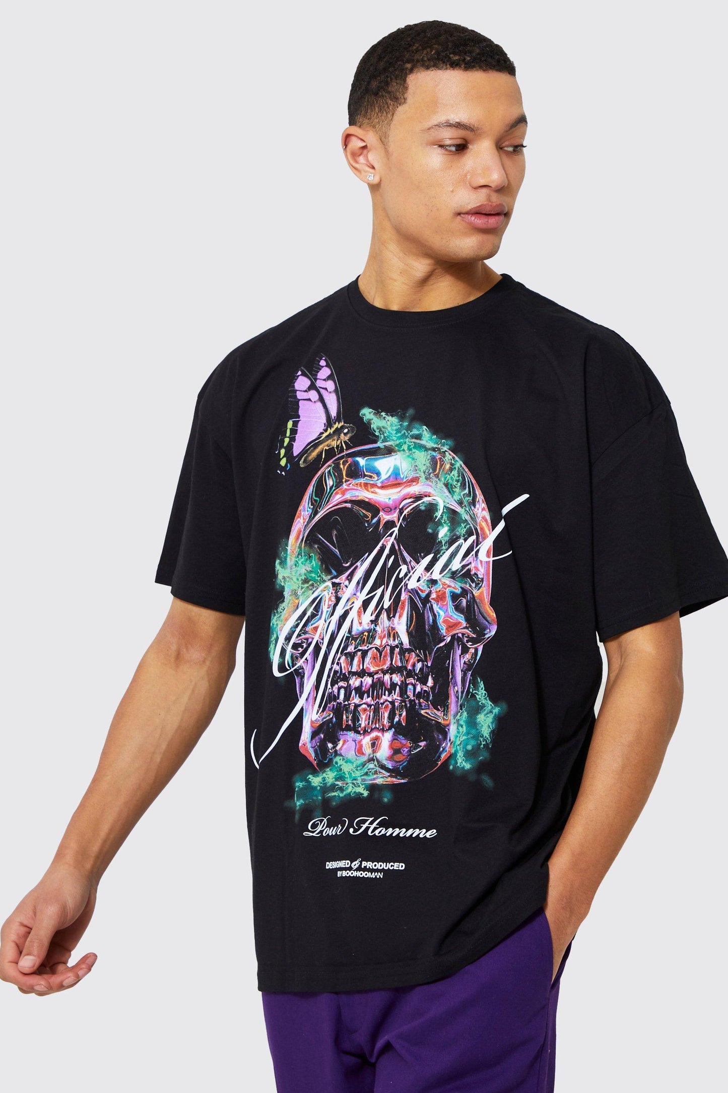 Over-sized black T-shirt